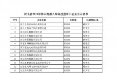 【通知】河北省科学技术厅关于公示2019年第六批拟纳入“国家科技型中小企业信息库”企业名单的通知